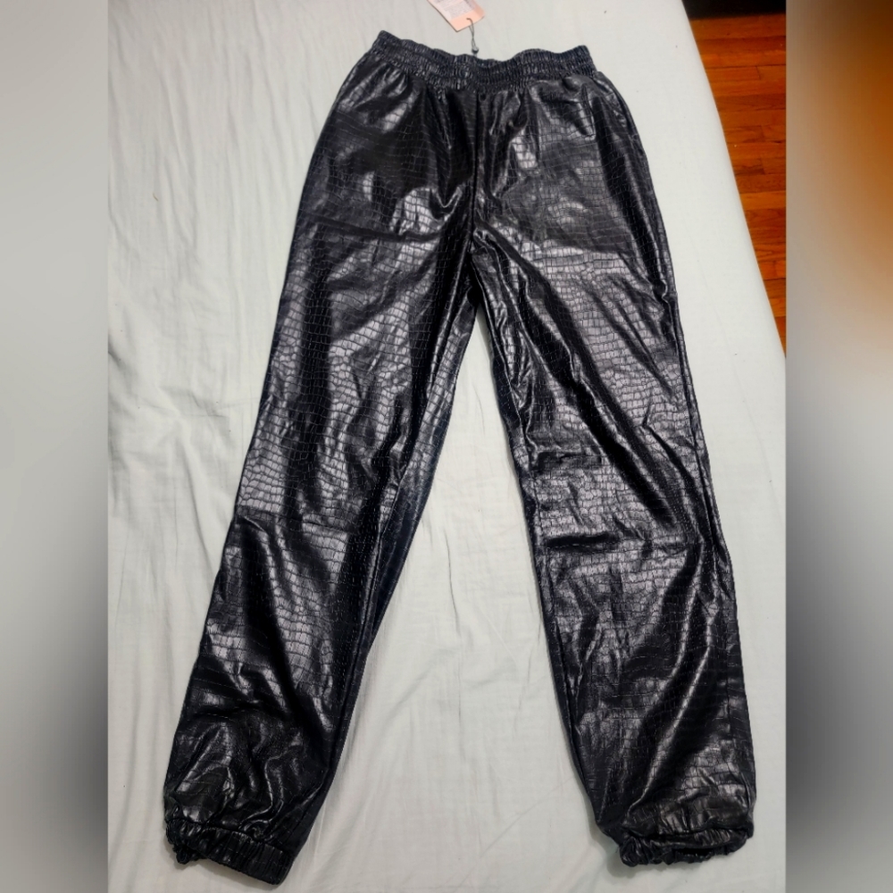 Pleather joggers